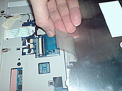 Aspire 5315 Keyboard Ribbon Cable Removal Closeup