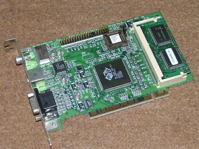 Ati Rage Pro - Note the memory module taking it from 4Mb version to 8Mb!